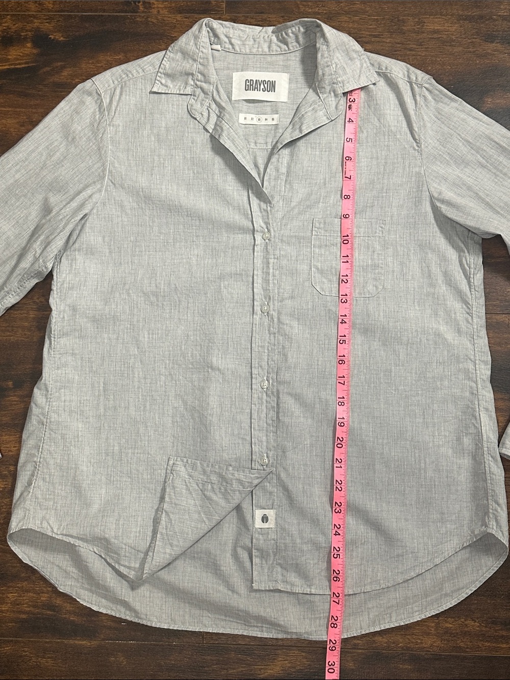 🩶 Grayson The Hero Soft Cotton Button Up Blouse Size 3 Medium Gray ✨ - Picture 6 of 6
